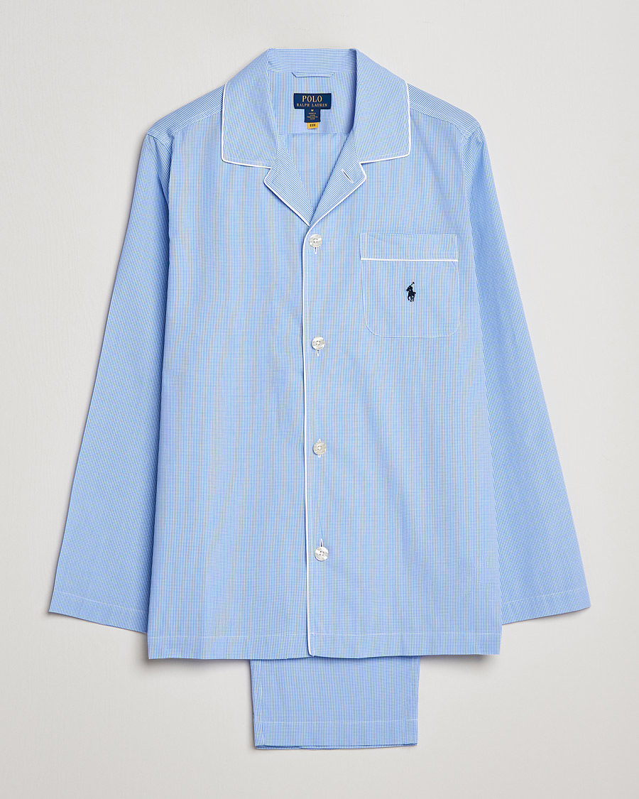 Men | Pyjamas & Robes | Polo Ralph Lauren | Pyjama Set Mini Gingham Blue