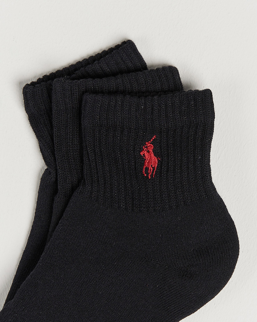 Men | Underwear & Socks | Polo Ralph Lauren | 3-Pack Sport Quarter Socks Black