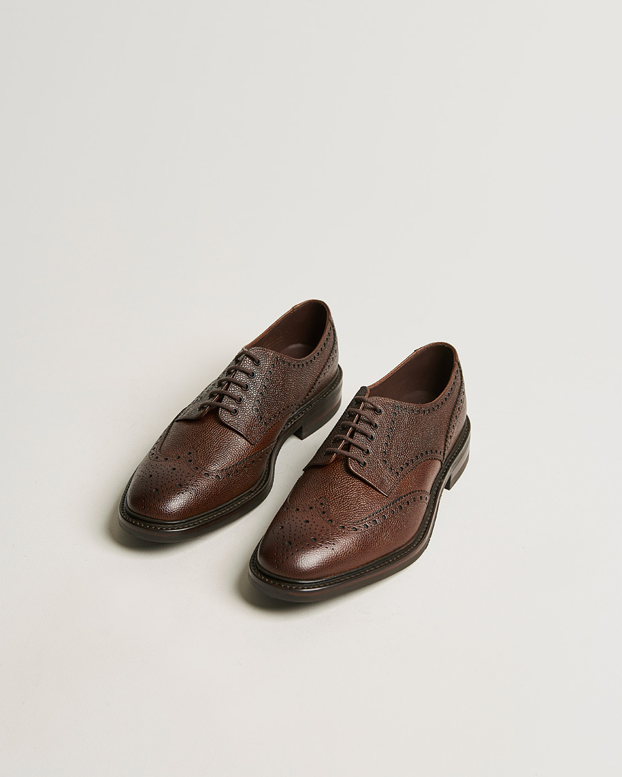 Men | Handmade Shoes | Loake 1880 | Badminton Brogue Dark Brown Grain