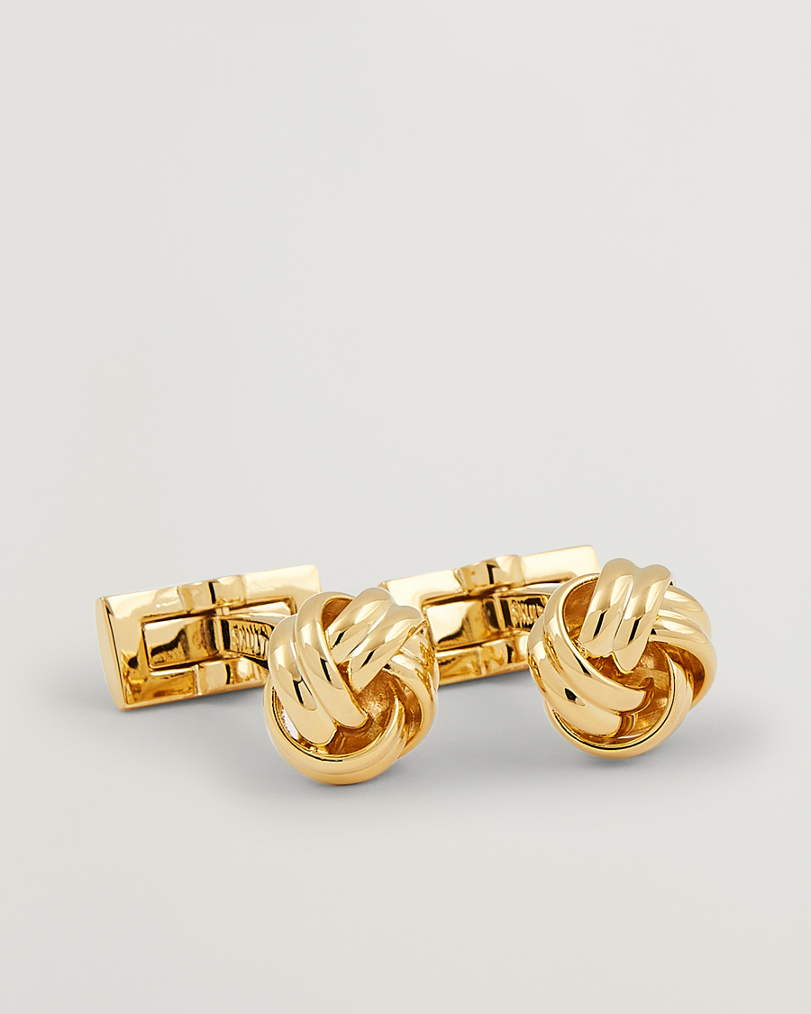 Men | Cufflinks | Skultuna | Cuff Links Black Tie Collection Knot Gold