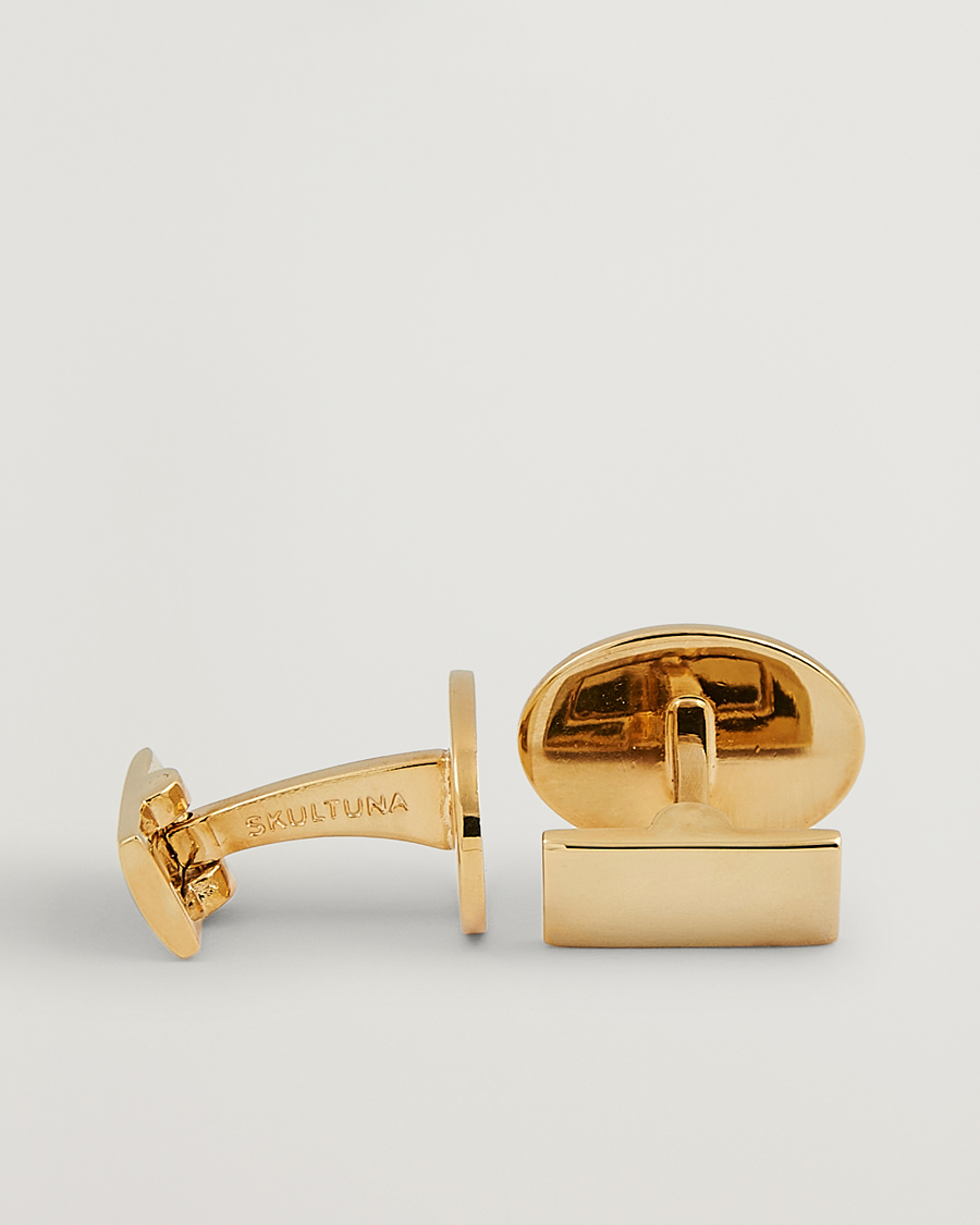 Men | Celebrate New Year's Eve in style | Skultuna | Cuff Links Black Tie Collection Oval Gold