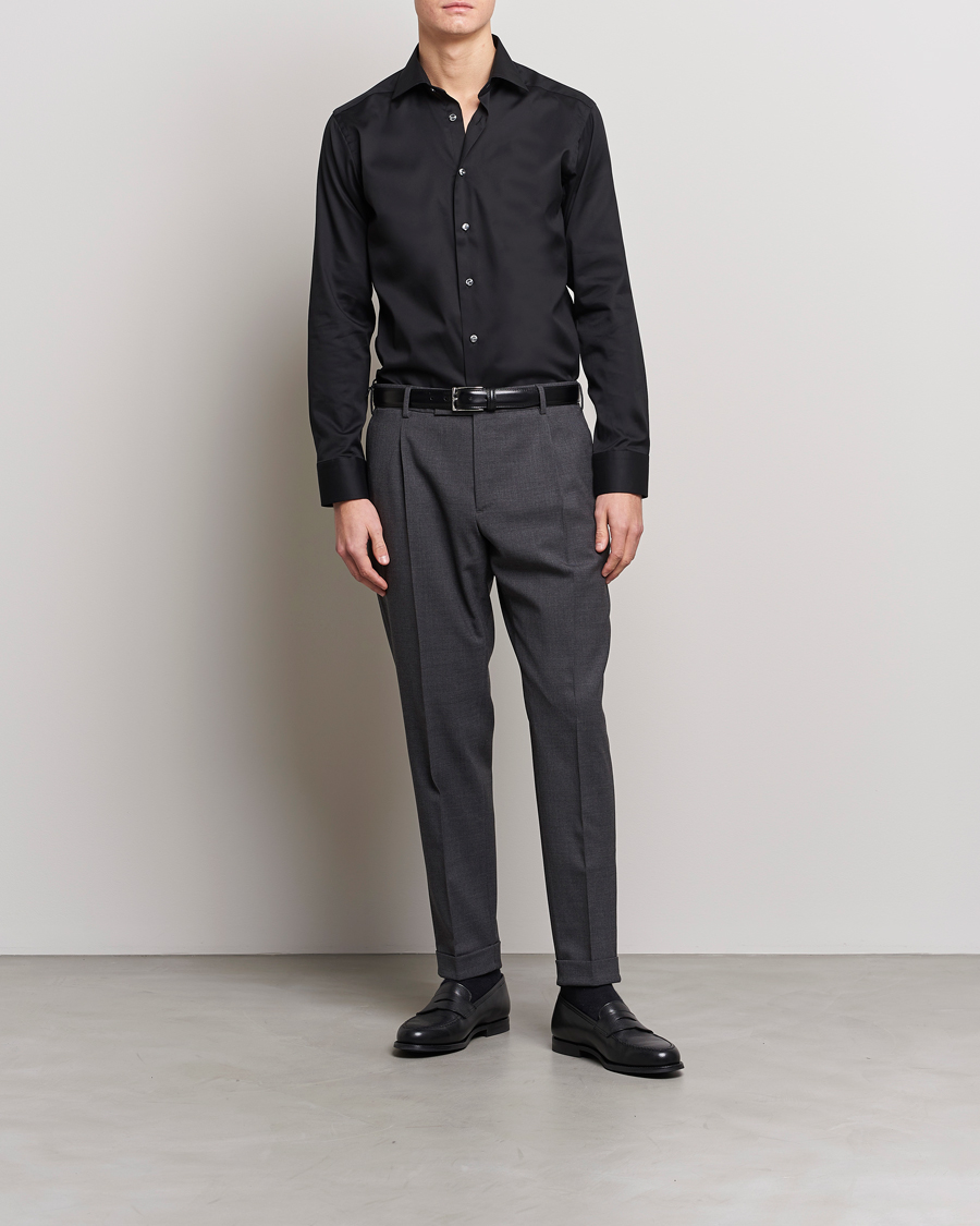 Men | Formal | Eton | Slim Fit Shirt Black