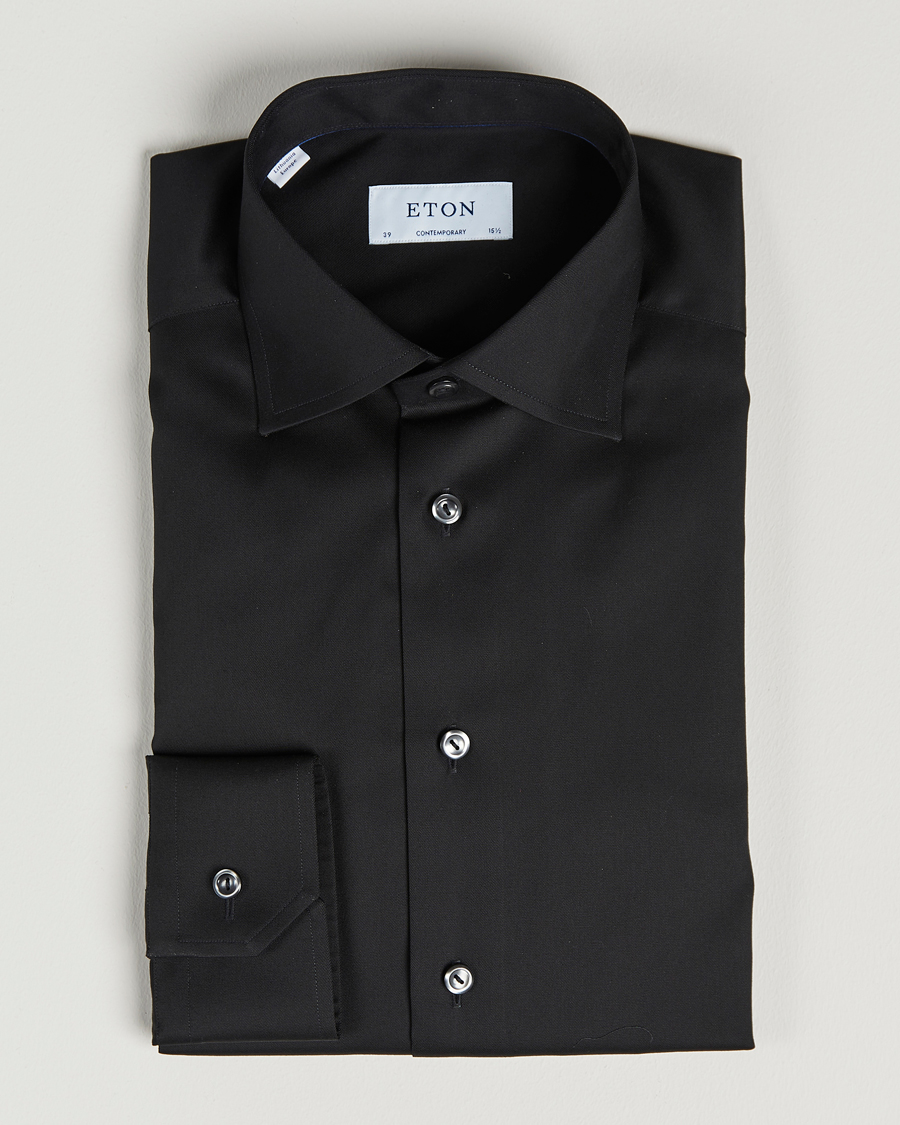 Men | Shirts | Eton | Contemporary Fit Shirt Black
