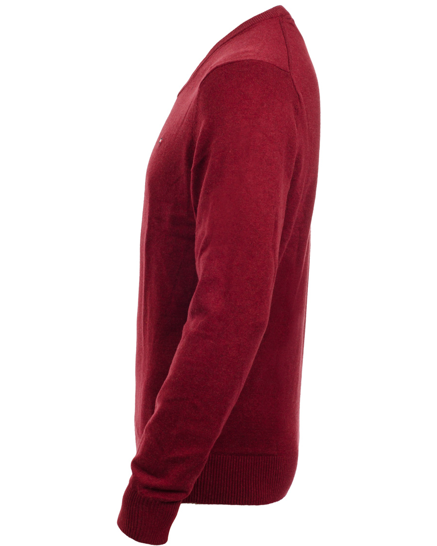 Tommy Hilfiger Men Logo V-neck Sweater Pullover (Black)