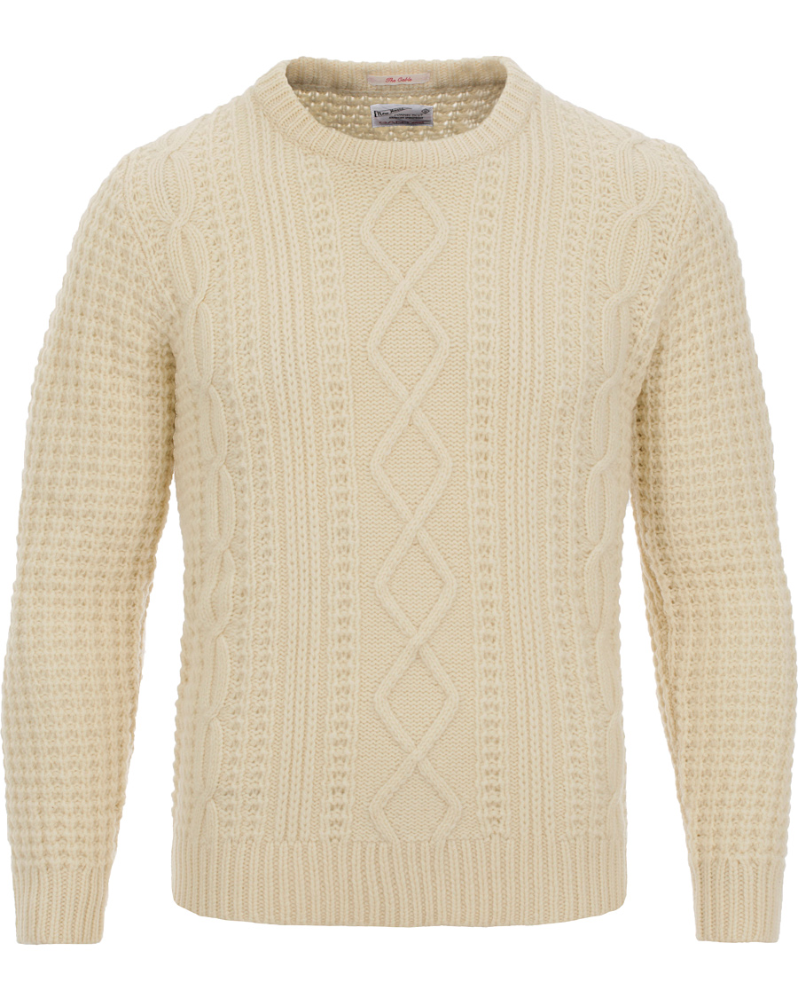 GANT Rugger The Cable Sweater Ivory White at CareOfCarl.com