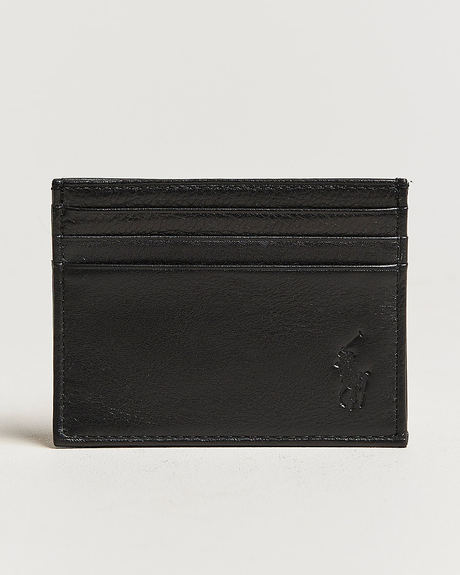 Men | Wallets | Polo Ralph Lauren | Pebble Leather Slim Card Case Black