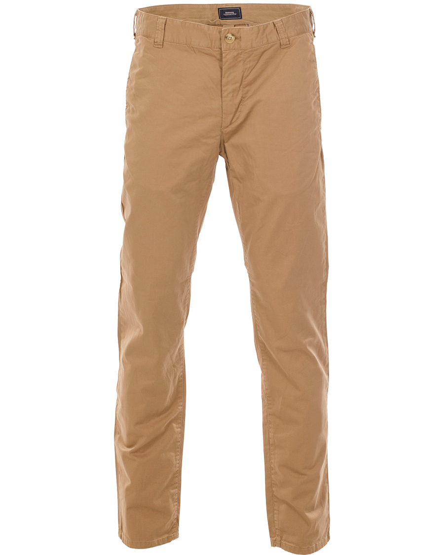 Men | Trousers | Boomerang | Steve Satin Cotton Chinos Teak Brown