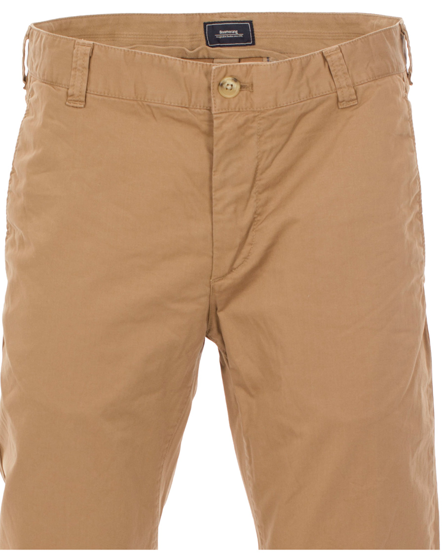 Men | Trousers | Boomerang | Steve Satin Cotton Chinos Teak Brown