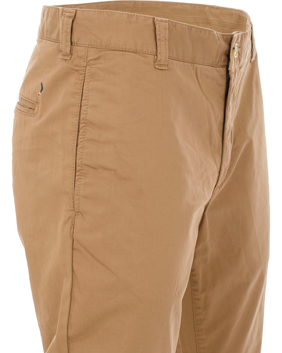 Men | Trousers | Boomerang | Steve Satin Cotton Chinos Teak Brown