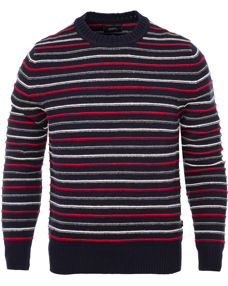 Men | Sweaters & Knitwear | Boomerang | Bo Structure Stripe Sweater Navy