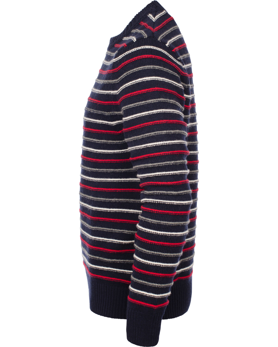 Men | Sweaters & Knitwear | Boomerang | Bo Structure Stripe Sweater Navy