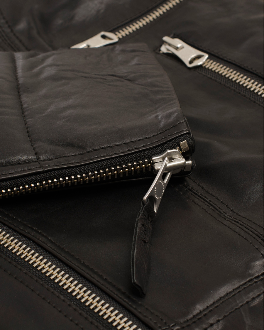 Men | Coats & Jackets | J.Lindeberg | Tyrone Sleek Leather Jacket Black