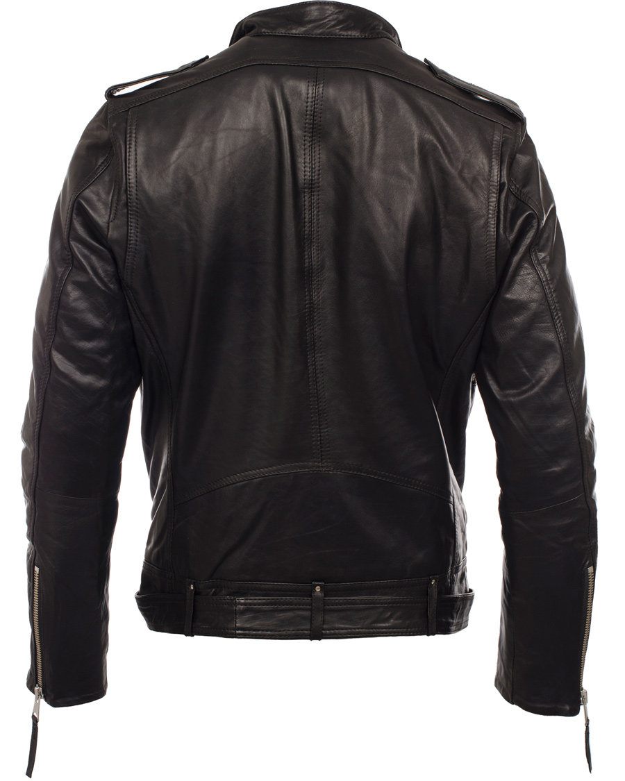 Men | Coats & Jackets | J.Lindeberg | Tyrone Sleek Leather Jacket Black
