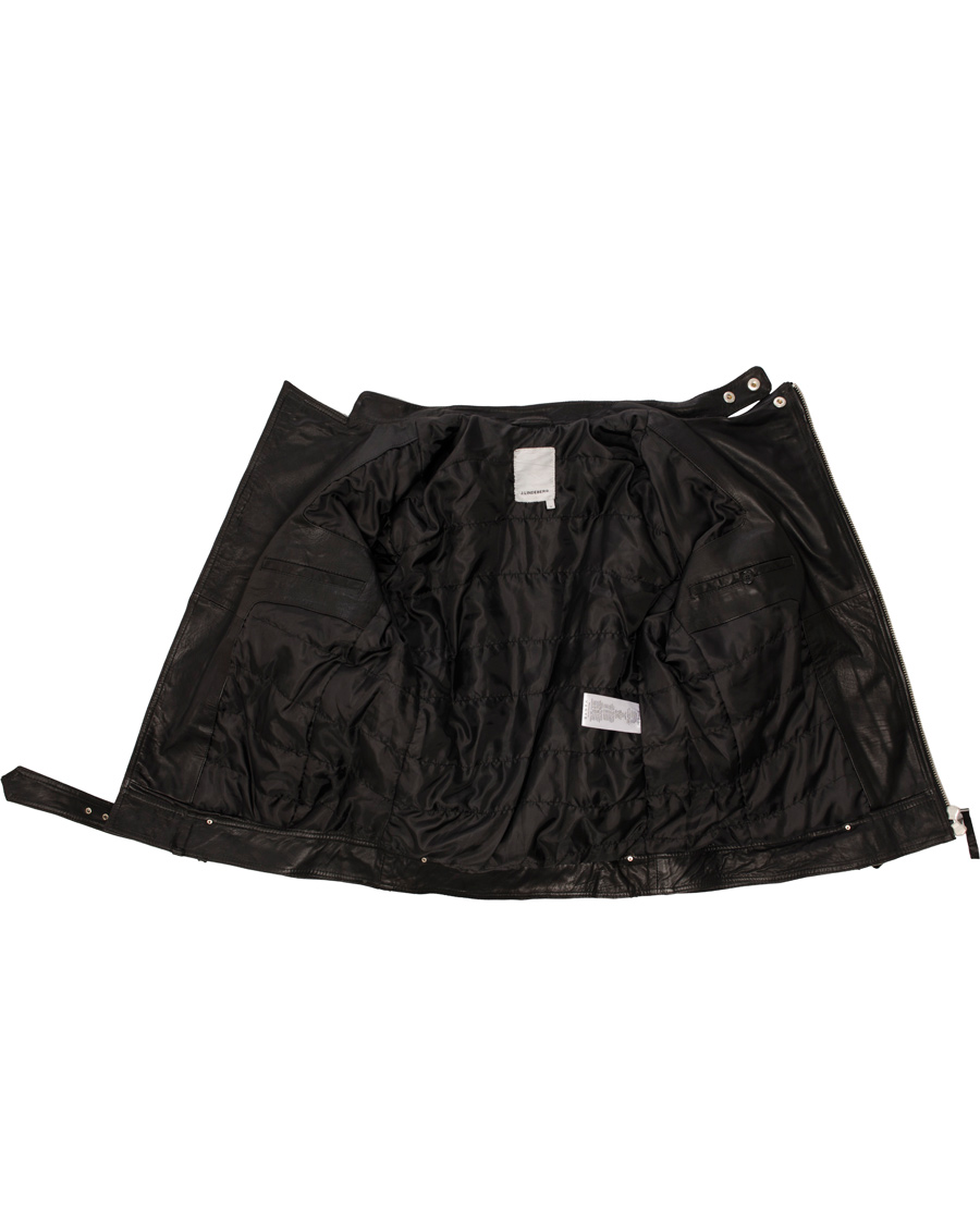 Men | Coats & Jackets | J.Lindeberg | Tyrone Sleek Leather Jacket Black