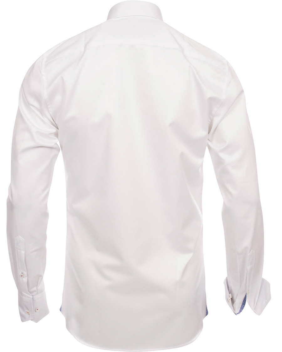 Men | Shirts | Stenströms | Slimline Pin Point Oxford Contrast Shirt White Dot