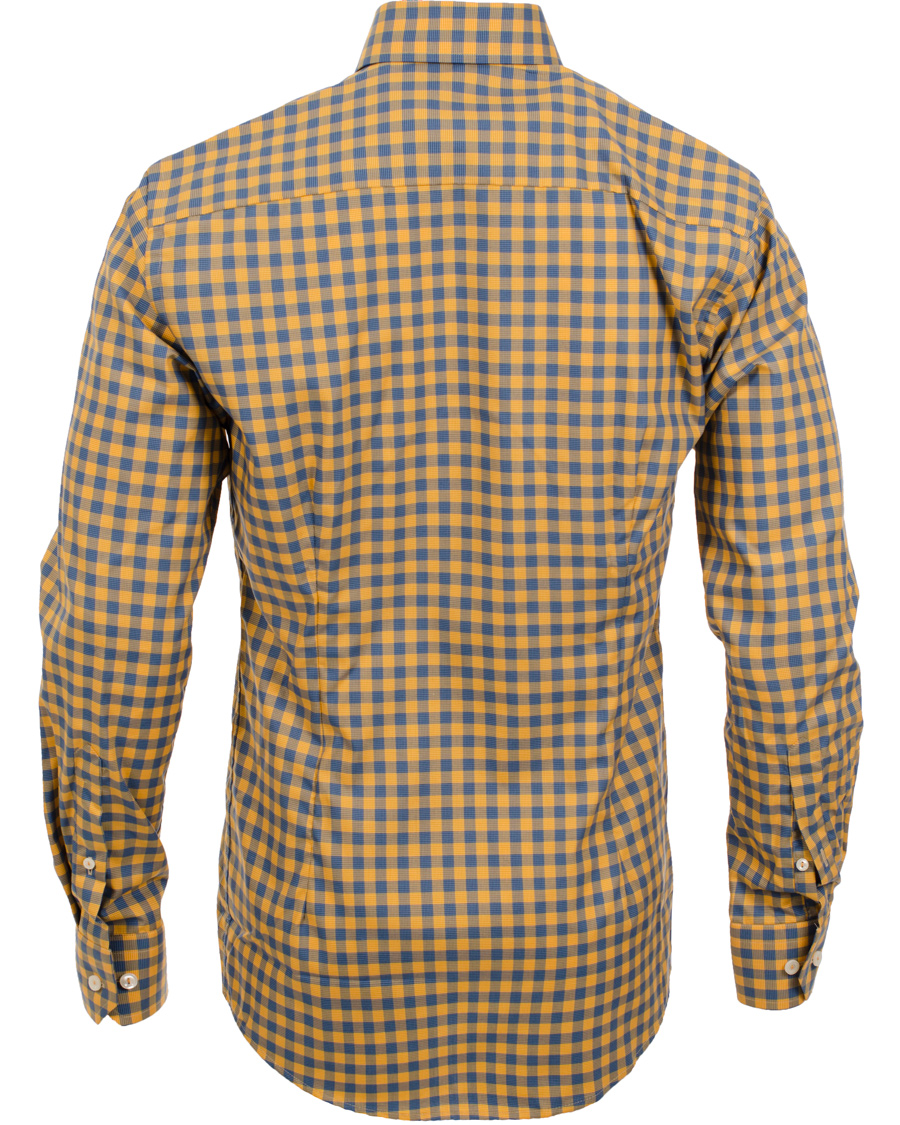 Men | Shirts | Eton | Slim Fit Shirt Red Ribbon Check Mustard Yellow