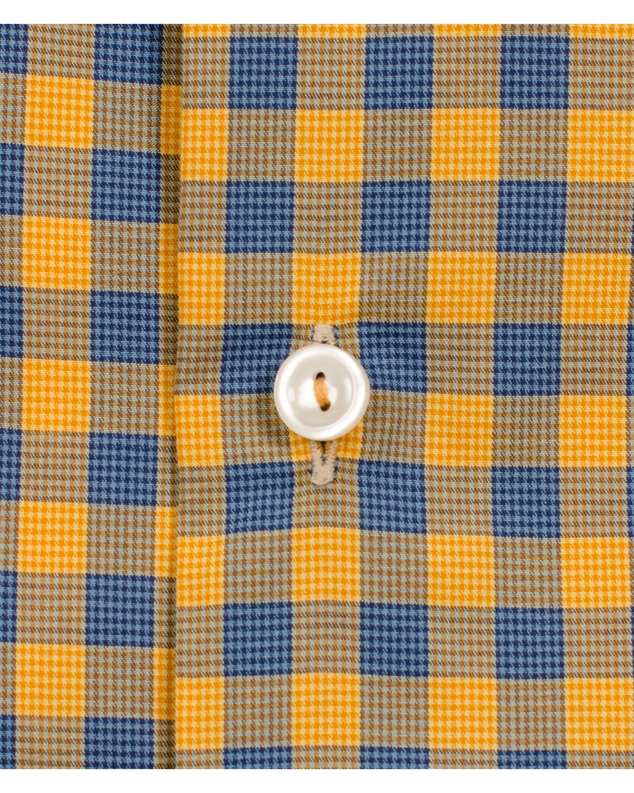 Men | Shirts | Eton | Slim Fit Shirt Red Ribbon Check Mustard Yellow