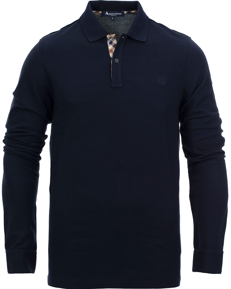 Men | Sweaters & Knitwear | Aquascutum | Long Sleeve Polo Navy