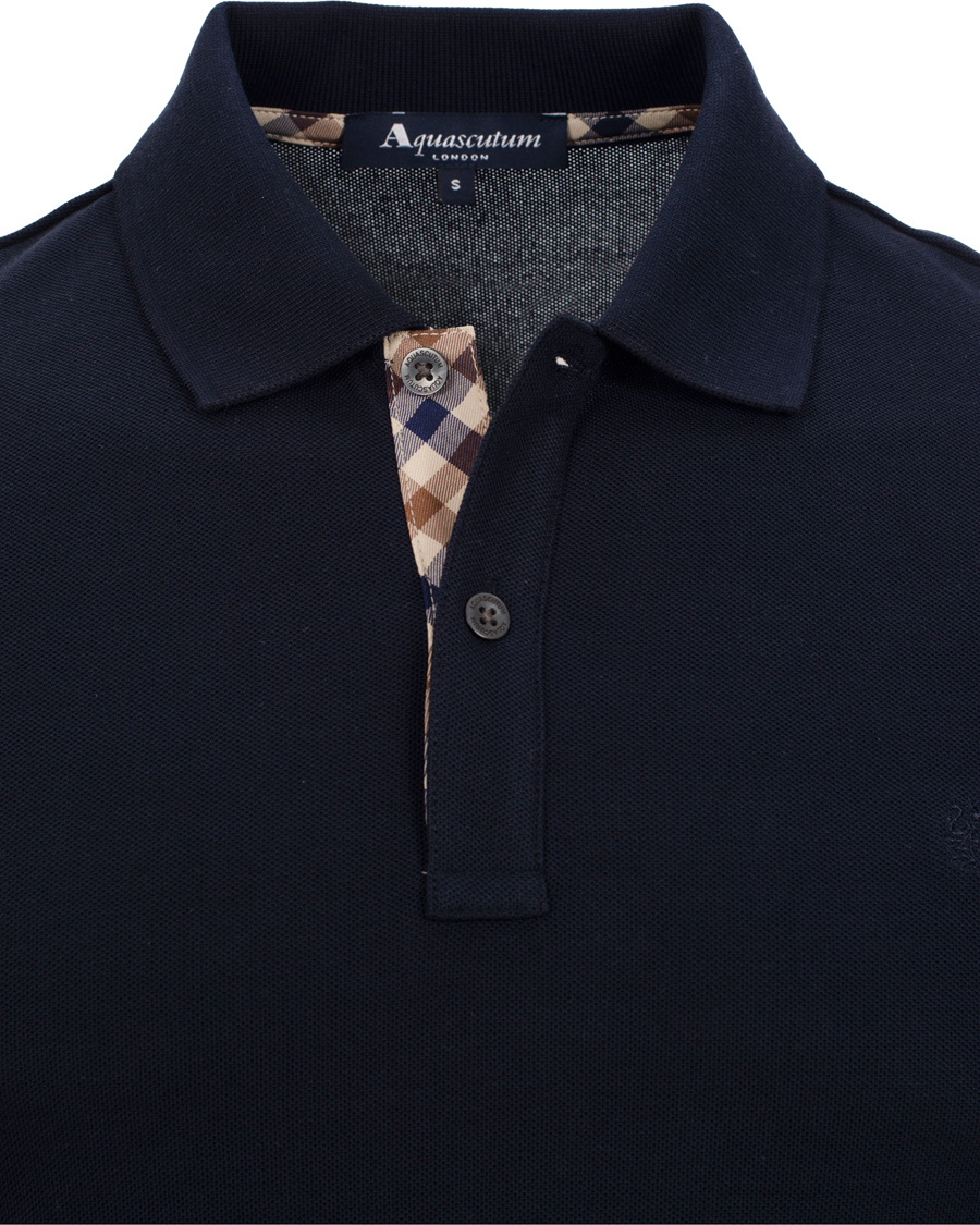 Men | Sweaters & Knitwear | Aquascutum | Long Sleeve Polo Navy