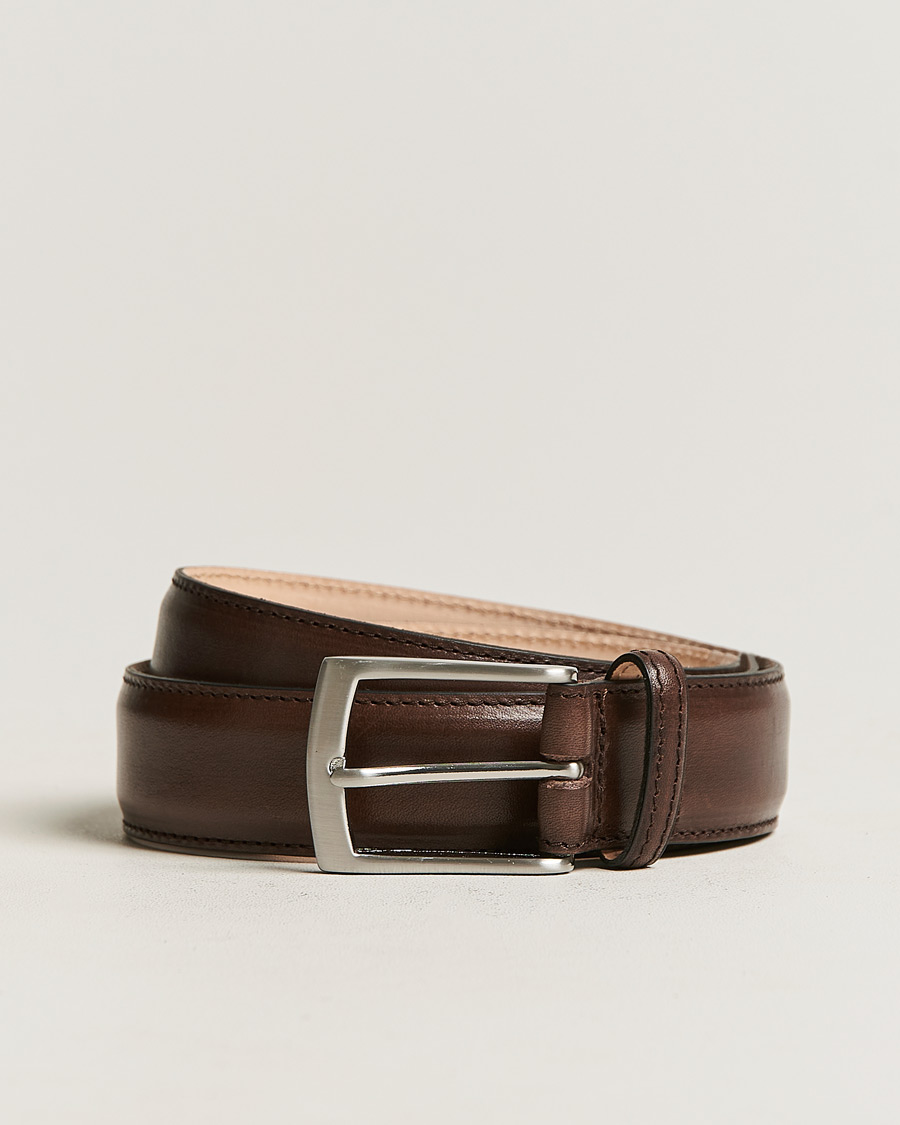 Men |  | Loake 1880 | Henry Leather Belt 3,3 cm Dark Brown