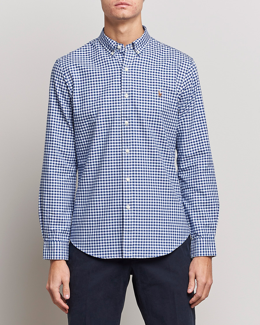 Men | Oxford Shirts | Polo Ralph Lauren | Slim Fit Shirt Oxford Blue/White Gingham