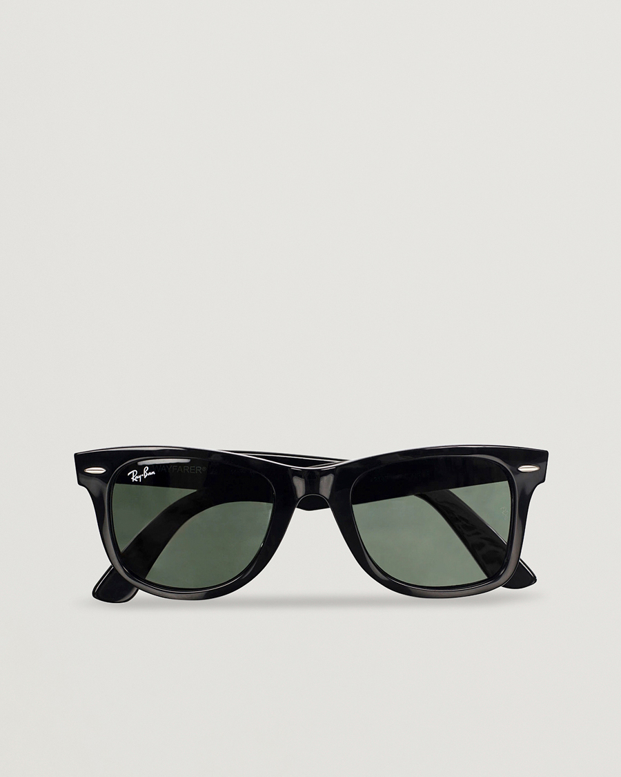 Men | Sunglasses | Ray-Ban | Original Wayfarer Sunglasses Black/Crystal Green