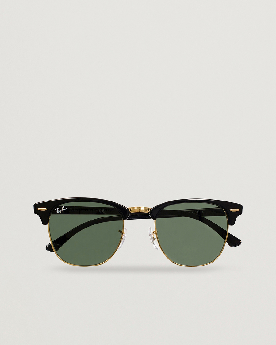 Men | Sunglasses | Ray-Ban | Clubmaster Sunglasses Ebony/Crystal Green