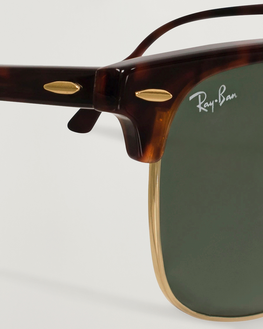 Men | Sunglasses | Ray-Ban | Clubmaster Sunglasses Mock Tortoise/Crystal Green