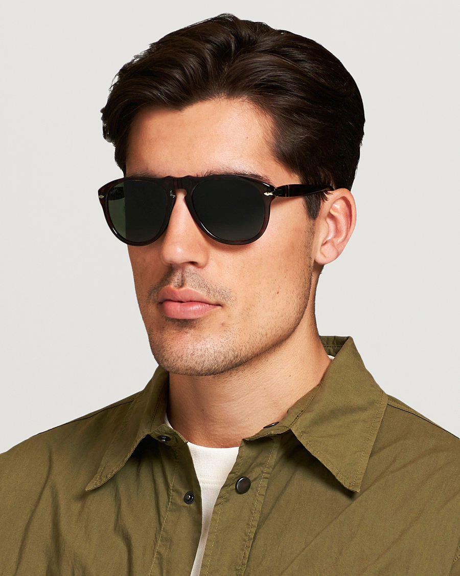 Men | D-frame Sunglasses | Persol | 0PO0649 Sunglasses Havana/Crystal Green