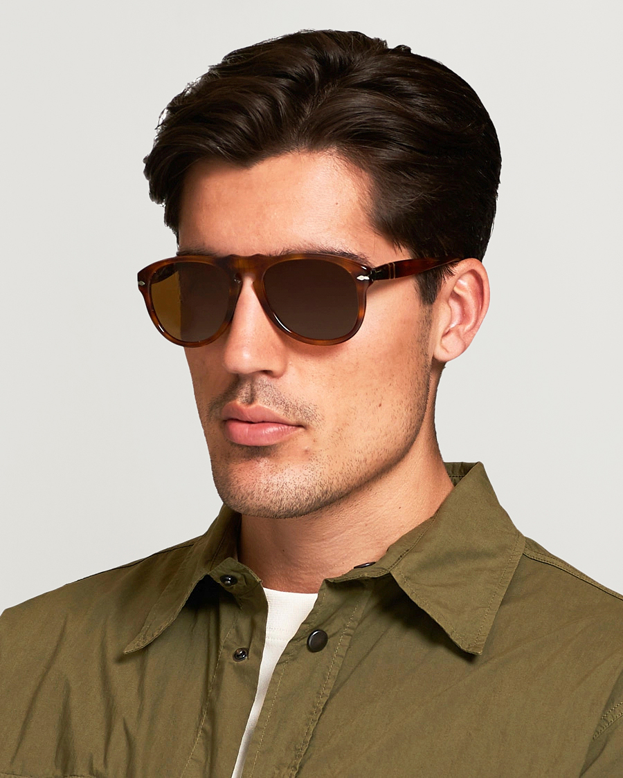 Men | D-frame Sunglasses | Persol | 0PO0649 Sunglasses Light Havana/Crystal Brown