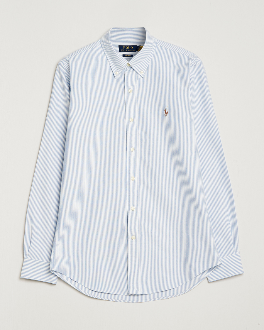 Men | Casual | Polo Ralph Lauren | Custom Fit Oxford Shirt Stripe Blue
