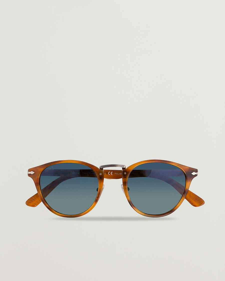 Men |  | Persol | 0PO3108S Polarized Sunglasses Striped Brown/Gradient Blue
