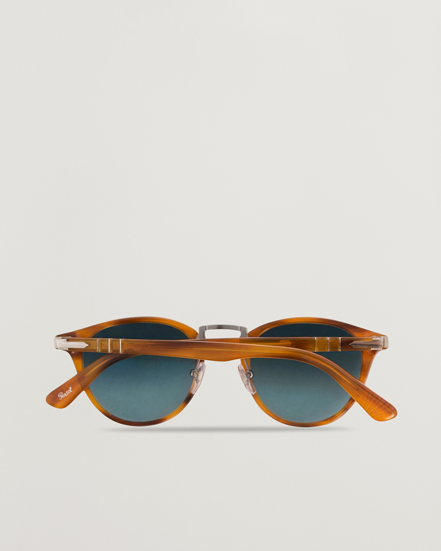 Men | Sunglasses | Persol | 0PO3108S Polarized Sunglasses Striped Brown/Gradient Blue