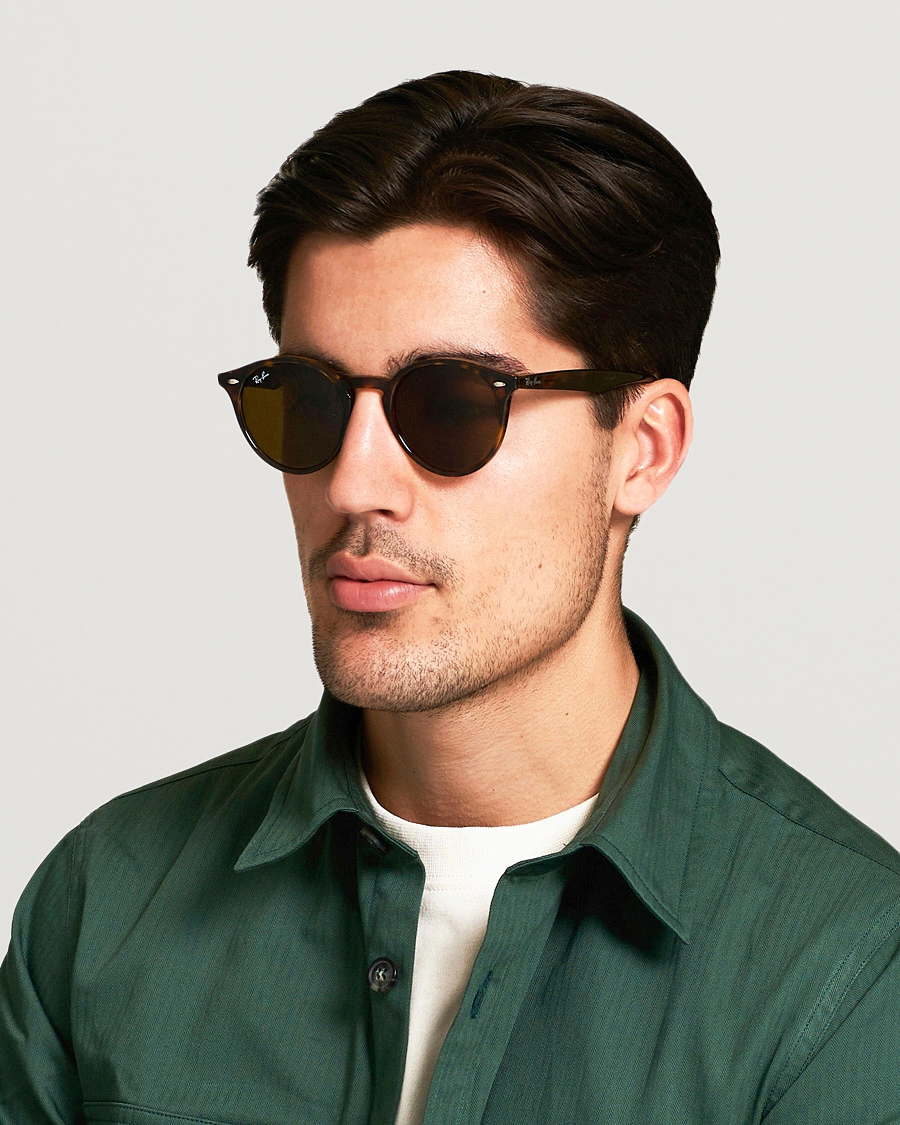 Men | Round Frame Sunglasses | Ray-Ban | RB2180 Acetat Sunglasses Dark Havana/Dark Brown