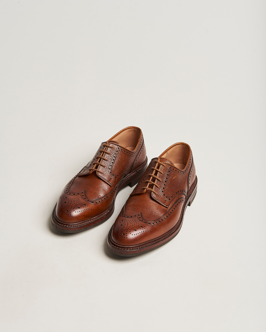Men | Derby Shoes | Crockett & Jones | Pembroke Derbys Tan Grained Calf