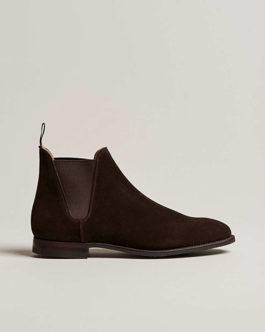 Men | Boots | Crockett & Jones | Chelsea 8 Boot Dark Brown Suede