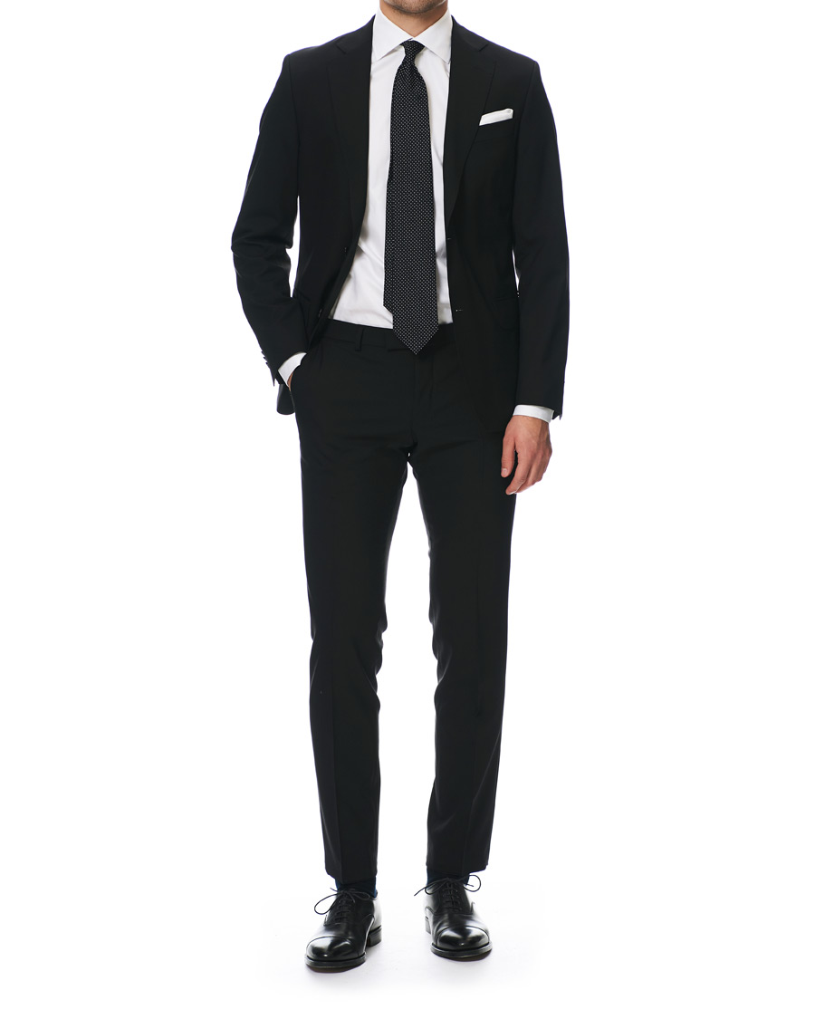 Men | Trousers | Oscar Jacobson | Damien Trousers Super 120's Wool Black