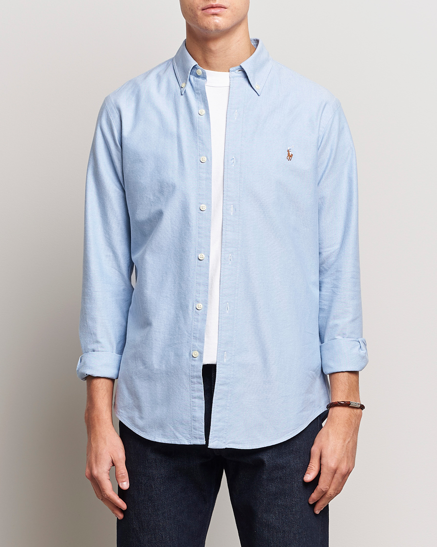 Men | Shirts | Polo Ralph Lauren | Custom Fit Oxford Shirt Blue