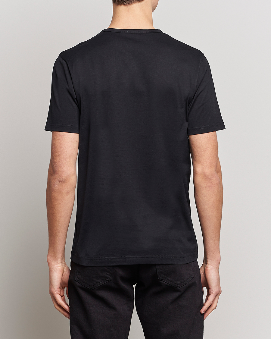 Men | T-Shirts | Sunspel | Crew Neck Q82 Cotton T-Shirt Black