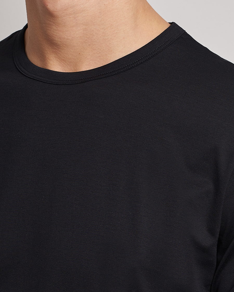 Men | T-Shirts | Sunspel | Crew Neck Cotton Tee Black