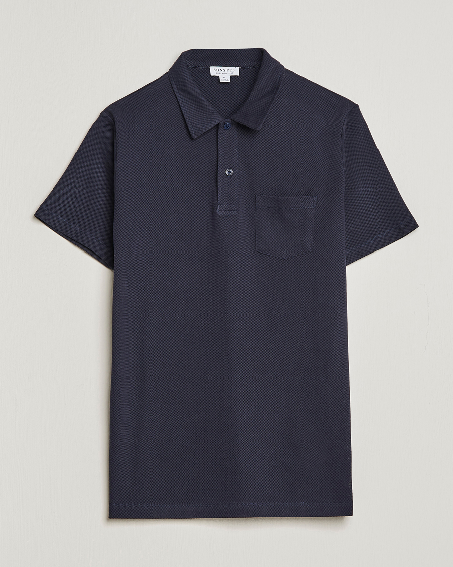 Men | Polo Shirts | Sunspel | Riviera Polo Shirt Navy