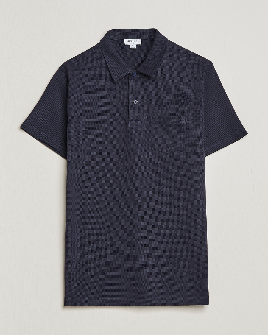 Men | Polo Shirts | Sunspel | Riviera Polo Shirt Navy