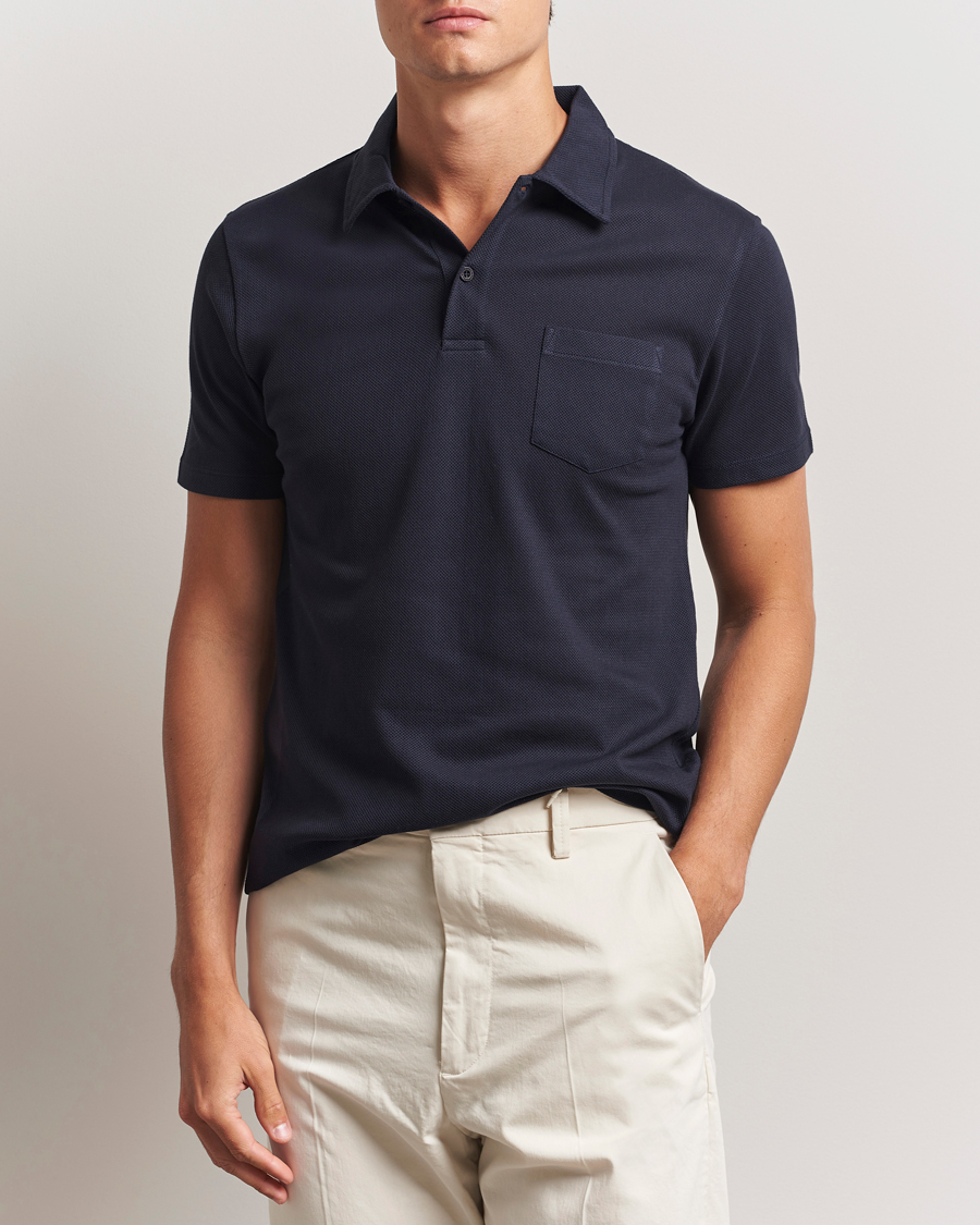 Men | Polo Shirts | Sunspel | Riviera Polo Shirt Navy