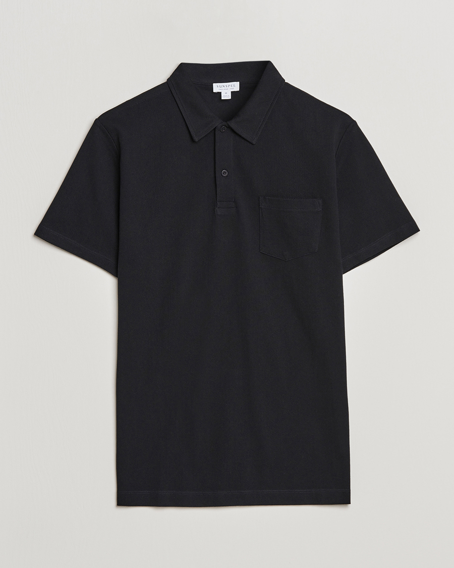 Men |  | Sunspel | Riviera Polo Shirt Black
