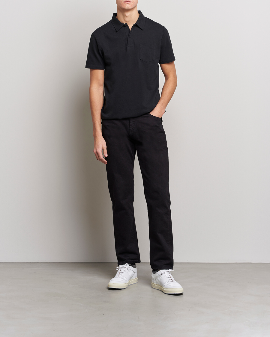 Men | Polo Shirts | Sunspel | Riviera Polo Shirt Black