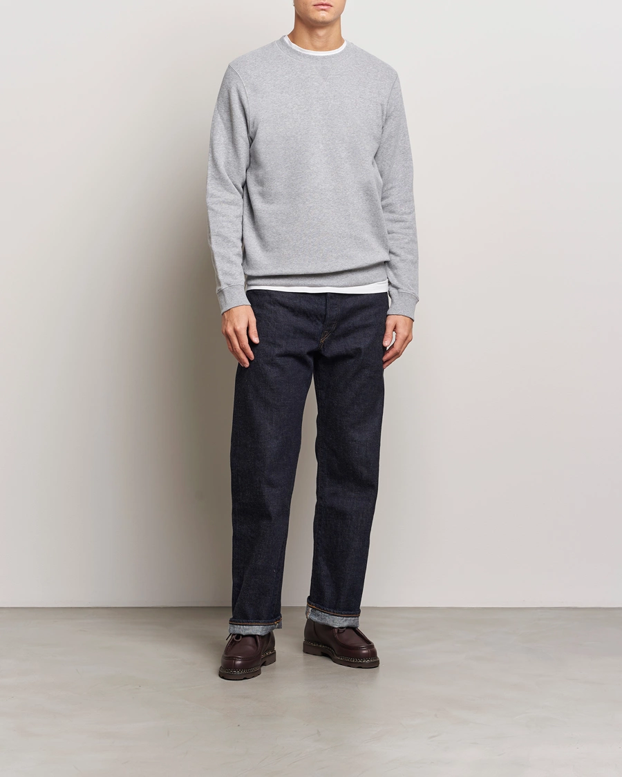 Men | Sweaters & Knitwear | Sunspel | Loopback Sweatshirt Grey Melange