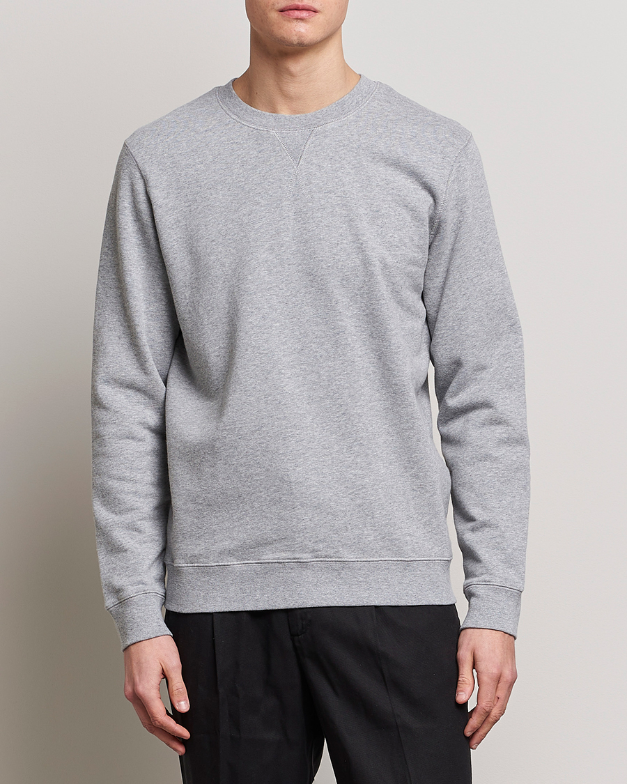 Men | Sweatshirts | Sunspel | Loopback Sweatshirt Grey Melange