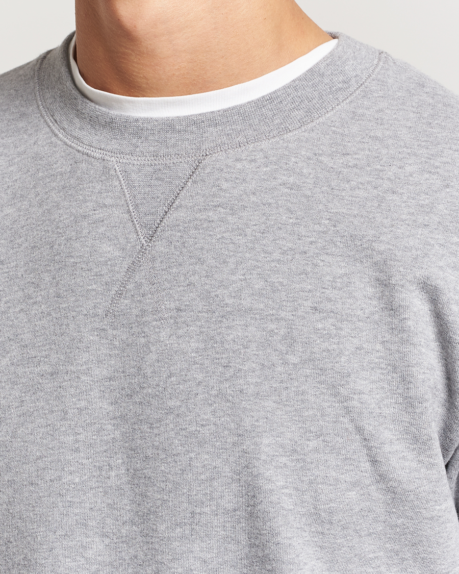 Men | Sweaters & Knitwear | Sunspel | Loopback Sweatshirt Grey Melange