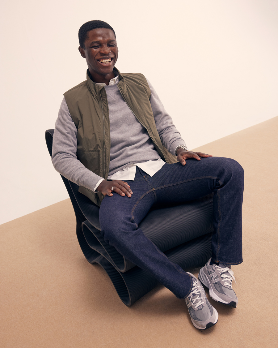 Men | Sweaters & Knitwear | Sunspel | Loopback Sweatshirt Grey Melange