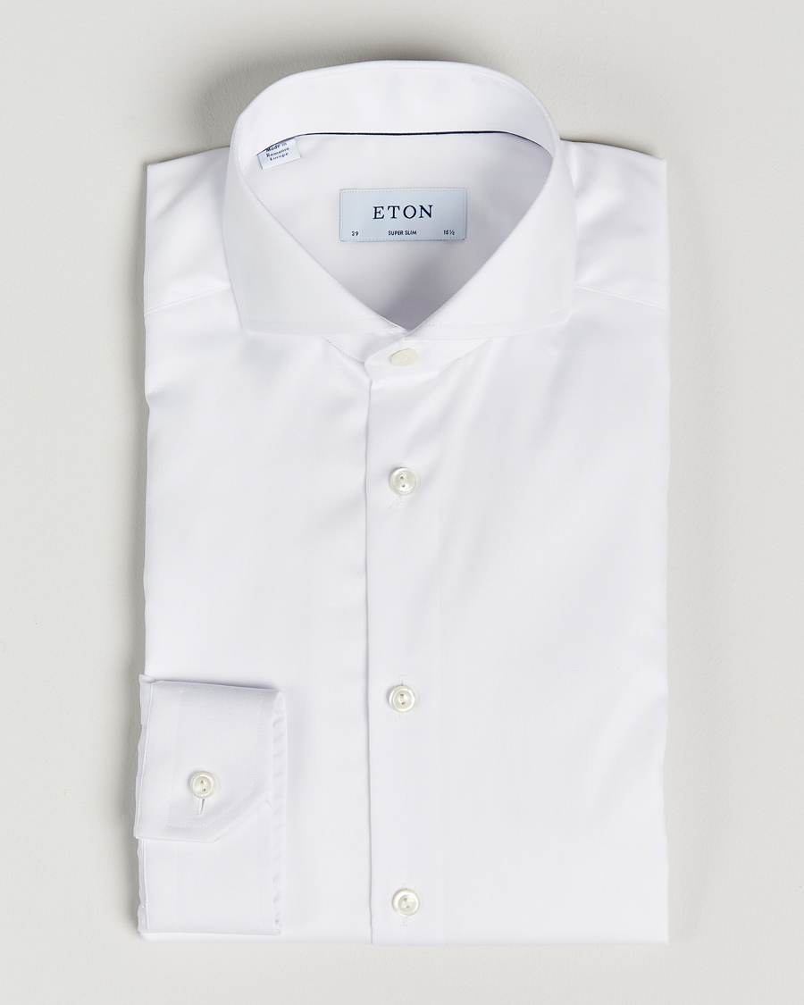 Men | Dark Suit | Eton | Super Slim Fit Shirt Cutaway White
